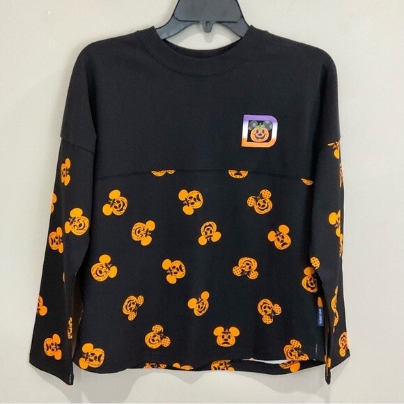 DISNEY Parks Kids Mickey and Minnie Halloween Spirit Jersey Top Shirt Sz 14 NWT - Picture 1 of 7